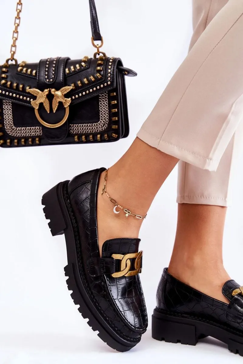 Mokasyny Damskie Skórzane>Boto Damskie Skórzane Półbuty La.Fi 210031B-XC Czarne