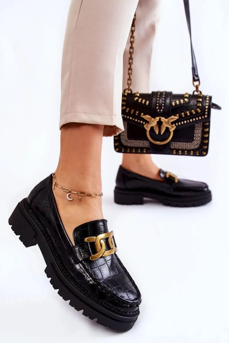 Mokasyny Damskie Skórzane>Boto Damskie Skórzane Półbuty La.Fi 210031B-XC Czarne