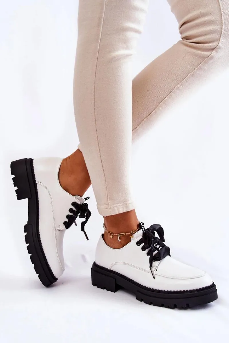 Półbuty Lakierowane>Boto Damskie Skórzane Półbuty La.Fi 210004W-PU Białe