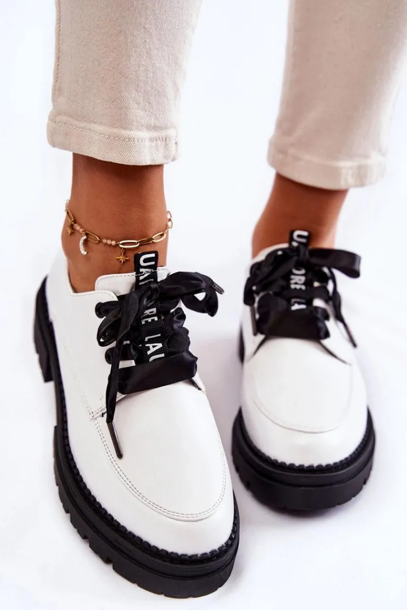 Półbuty Lakierowane>Boto Damskie Skórzane Półbuty La.Fi 210004W-PU Białe