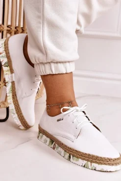 Półbuty Skórzane>Maciejka Damskie Skórzane Półbuty Białe 02936-11