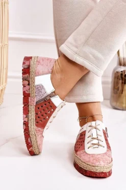 New Maciejka Damskie Skórzane Półbuty Koralowe 03339-43