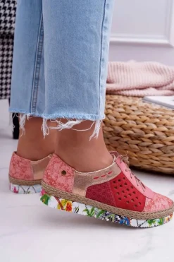 Półbuty Skórzane>Maciejka Damskie Skórzane Półbuty Koralowe 03339-18