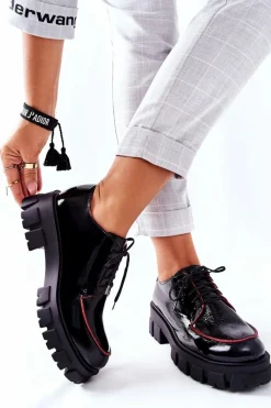 Discount Maciejka Damskie Skórzane Półbuty Czarne 5074A-01