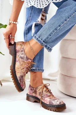 Półbuty Skórzane>Maciejka Damskie Skórzane Półbuty Oxfordy 04087-46 Multikolor