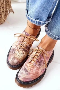 Półbuty Skórzane>Maciejka Damskie Skórzane Półbuty Oxfordy 04087-46 Multikolor