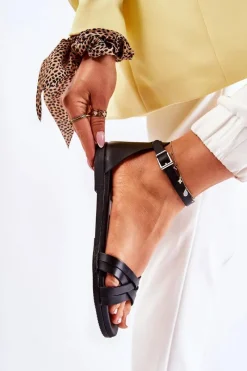 Sandały Płaskie><noscript><img width=