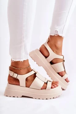 Sandały Płaskie><noscript><img width=