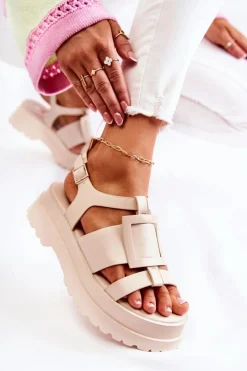 Sandały Płaskie><noscript><img width=