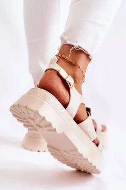 Sandały Płaskie><noscript><img width=