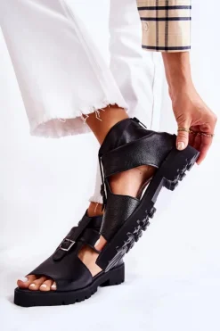 Sandały Płaskie><noscript><img width=