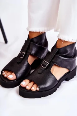 Sandały Płaskie><noscript><img width=