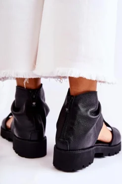 Sandały Płaskie><noscript><img width=