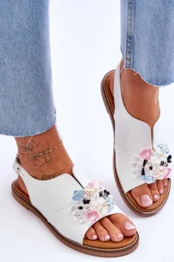 Sandały Płaskie><noscript><img width=