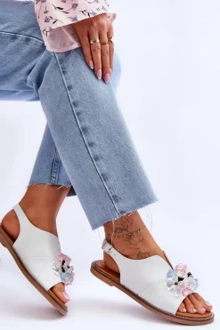 Sandały Płaskie><noscript><img width=