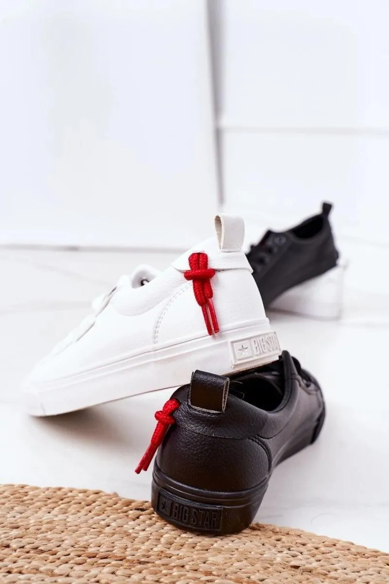 Trampki Damskie Big Star|Trampki Damskie Niskie>Big Star Shoes Damskie Skórzane Tenisówki BIG STAR GG274161 Czarne