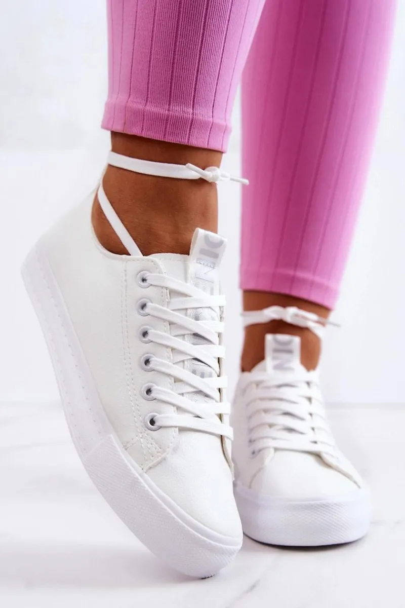 Sale Damskie Skórzane Tenisówki Białe Mikayla Damskie Trampki Damskie Niskie