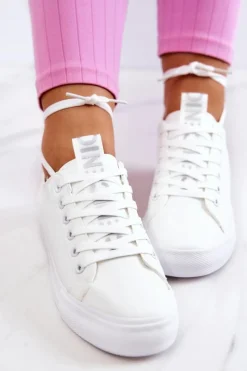 Sale Damskie Skórzane Tenisówki Białe Mikayla Damskie Trampki Damskie Niskie