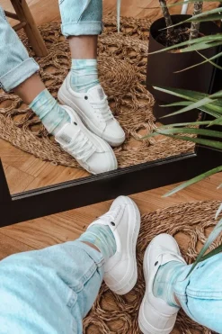 Best Damskie Skórzane Tenisówki Logowana Podeszwa Big Star GG274194 Białe Damskie Trampki Damskie Big Star|Trampki Damskie Niskie