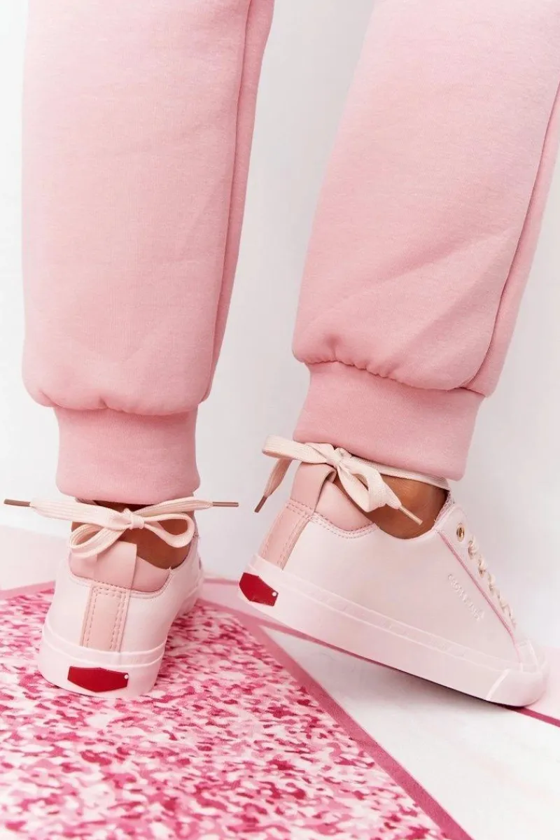 Hot Damskie Skórzane Tenisówki HH2R4004C Różowe Damskie Trampki Damskie Niskie