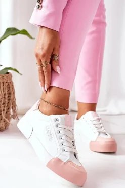 New Big Star Shoes Damskie Skórzane Tenisówki BIG STAR II274027 Białe