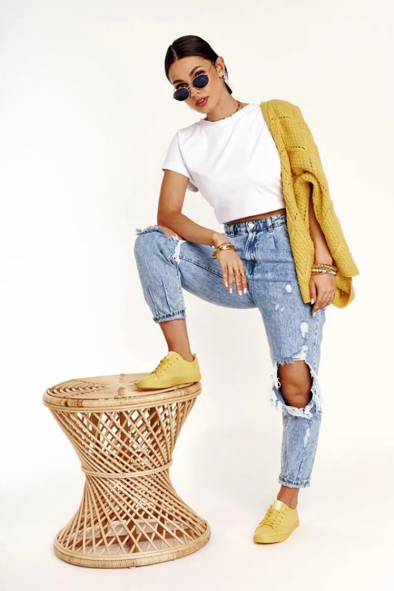 Trampki Damskie Big Star|Trampki Damskie Niskie>Big Star Shoes Damskie Skórzane Tenisówki BIG STAR HH274142 Żółte