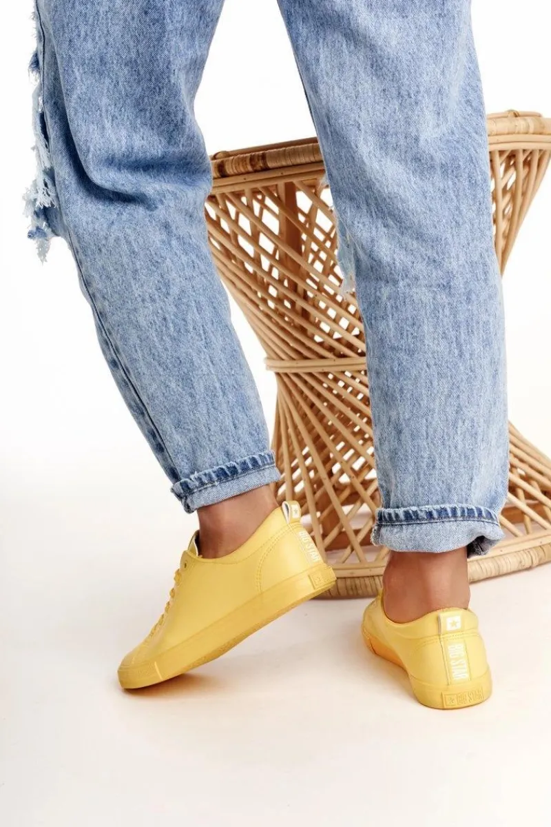 Trampki Damskie Big Star|Trampki Damskie Niskie>Big Star Shoes Damskie Skórzane Tenisówki BIG STAR HH274142 Żółte