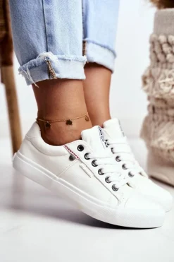 Hot Damskie Skórzane Trampki Big Star GG274060 Białe Damskie Trampki Damskie Big Star|Trampki Damskie Niskie