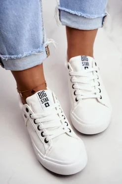 Hot Damskie Skórzane Trampki Big Star GG274060 Białe Damskie Trampki Damskie Big Star|Trampki Damskie Niskie