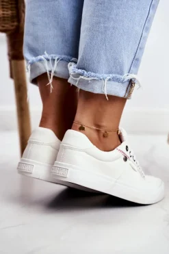 Hot Damskie Skórzane Trampki Big Star GG274060 Białe Damskie Trampki Damskie Big Star|Trampki Damskie Niskie