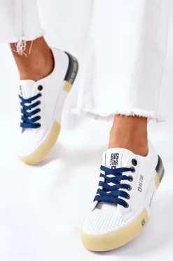 Big Star Shoes Damskie Skórzane Trampki BIG STAR II274132 Białe