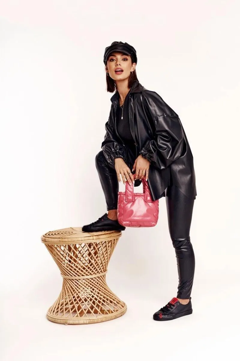 Damskie Skórzane Trampki BIG STAR EE274303 Czarne Damskie Trampki Damskie Big Star|Trampki Damskie Niskie