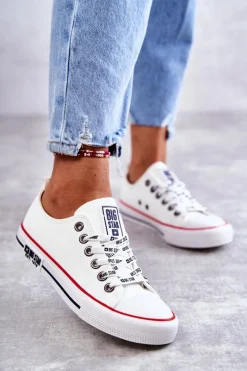 Damskie Skórzane Trampki Big Star KK274095 Białe Damskie Trampki Damskie Big Star|Trampki Damskie Niskie