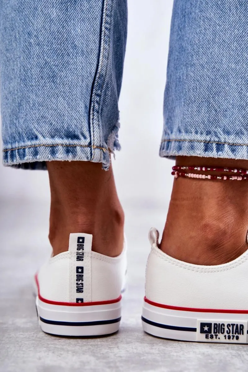 Damskie Skórzane Trampki Big Star KK274095 Białe Damskie Trampki Damskie Big Star|Trampki Damskie Niskie