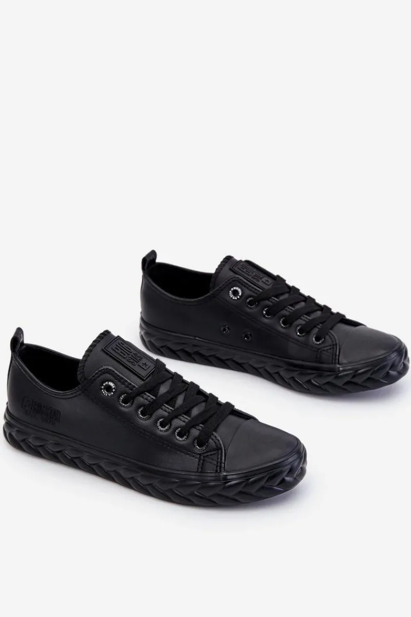 Trampki Damskie Big Star|Trampki Damskie Niskie>Big Star Shoes Damskie Skórzane Trampki Big Star LL274402 Czarne