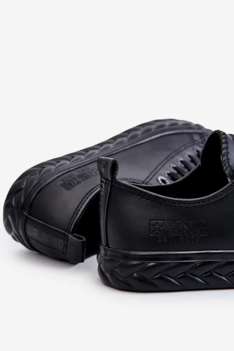 Trampki Damskie Big Star|Trampki Damskie Niskie>Big Star Shoes Damskie Skórzane Trampki Big Star LL274402 Czarne