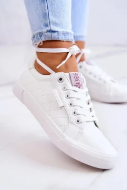 Trampki Damskie Cross Jeans|Trampki Damskie Niskie></noscript>Cross Jeans Damskie Skórzane Trampki JJ2R4043C Białe