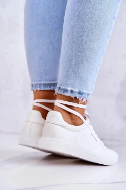 Trampki Damskie Cross Jeans|Trampki Damskie Niskie></noscript>Cross Jeans Damskie Skórzane Trampki JJ2R4043C Białe