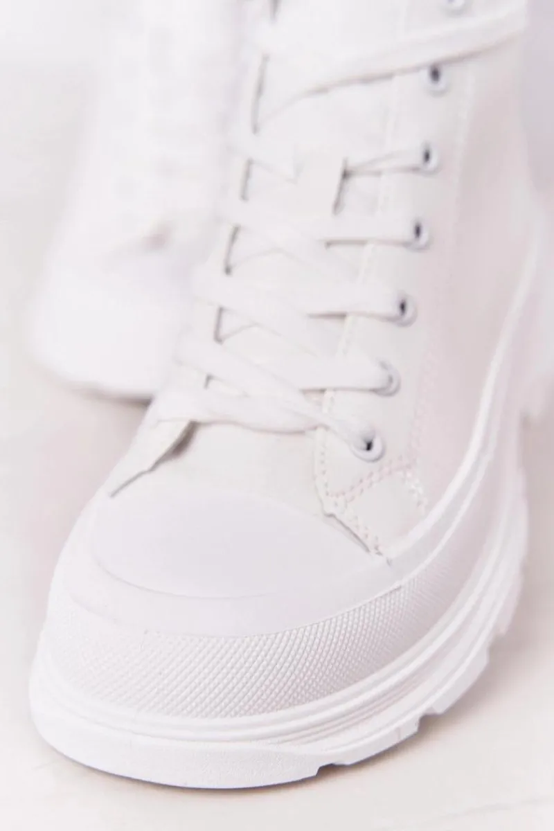 New Boto Damskie Skórzane Trampki Na Dużej Podeszwie Białe Trissy