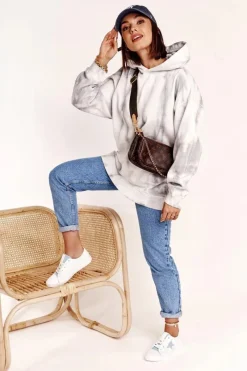 Best Big Star Shoes Damskie Skórzane Trampki Z Gwiazdą BIG STAR DD274692 Biało-Niebieskie