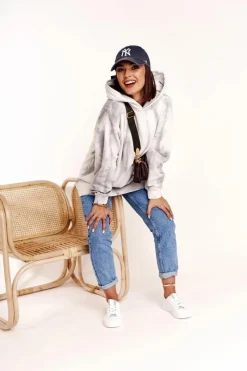 Best Big Star Shoes Damskie Skórzane Trampki Z Gwiazdą BIG STAR DD274692 Biało-Niebieskie