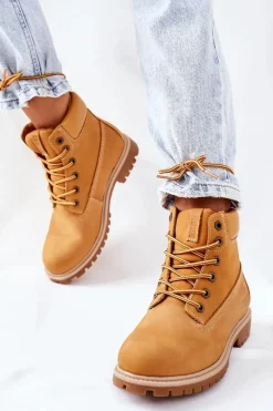 Sale Big Star Shoes Damskie Skórzane Trapery Big Star II274447 Camel