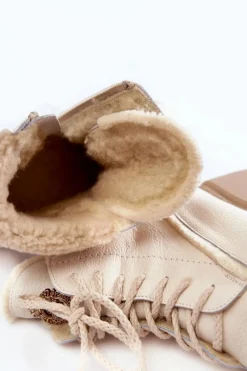 Discount Zazoo Damskie Skórzane Trapery Botki Jasnobeżowe Lemar Vergo