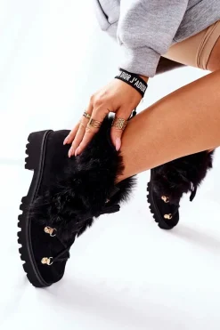 Botki Sznurowane|Czarne Botki><noscript><img width=