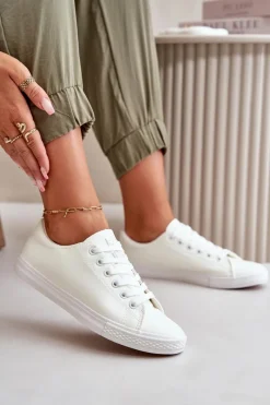 Online Damskie Skórzane Wiązane Klasyczne Trampki Białe Misima Damskie Trampki Damskie Niskie