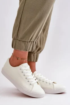 Online Damskie Skórzane Wiązane Klasyczne Trampki Białe Misima Damskie Trampki Damskie Niskie