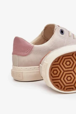 Damskie Sneakersy Big Star LL274399 Beżowe Damskie Buty Sportowe Big Star|Sneakersy Damskie