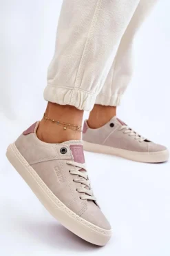 Damskie Sneakersy Big Star LL274399 Beżowe Damskie Buty Sportowe Big Star|Sneakersy Damskie