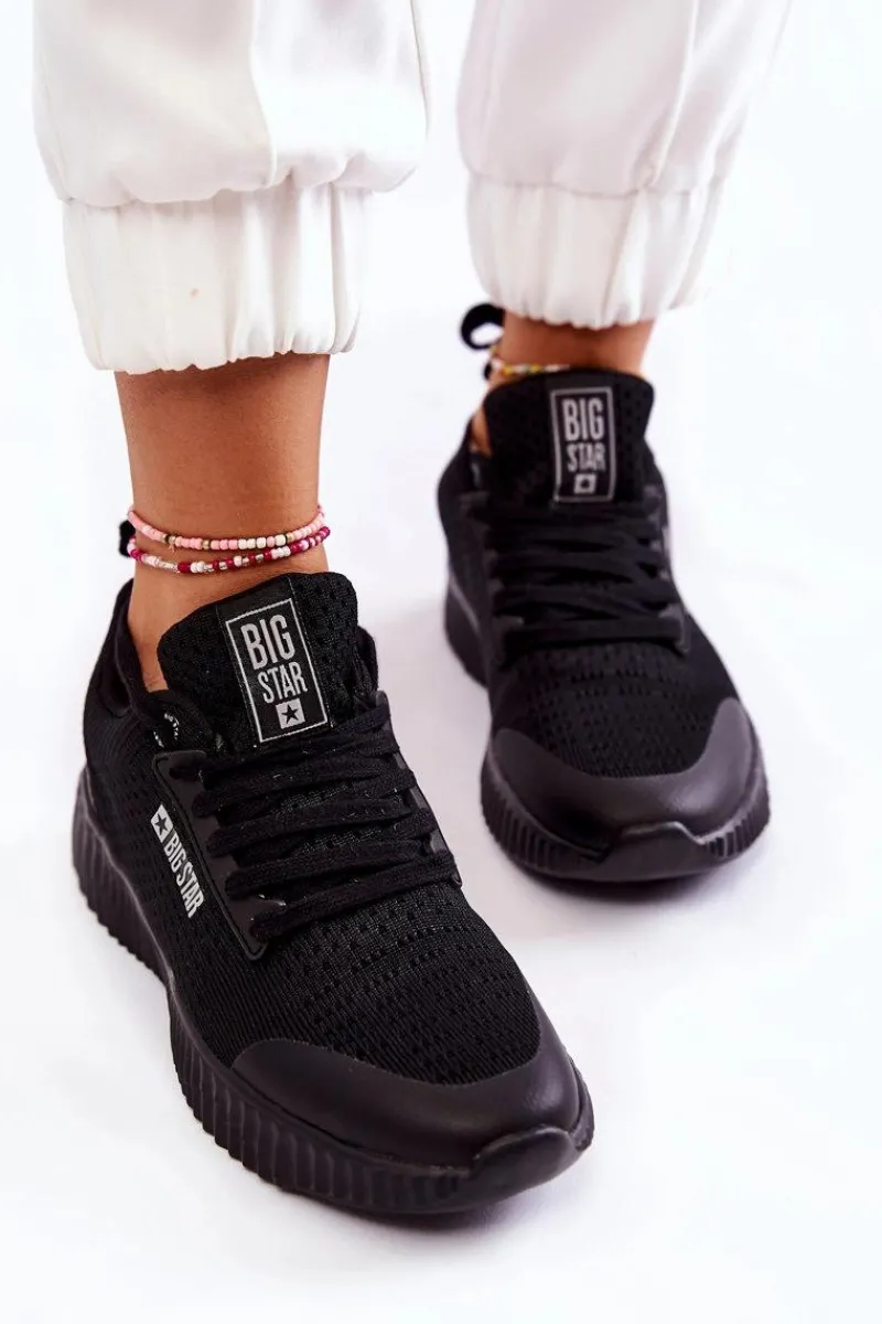Hot Big Star Shoes Damskie Sneakersy Big Star KK274063 Czarne