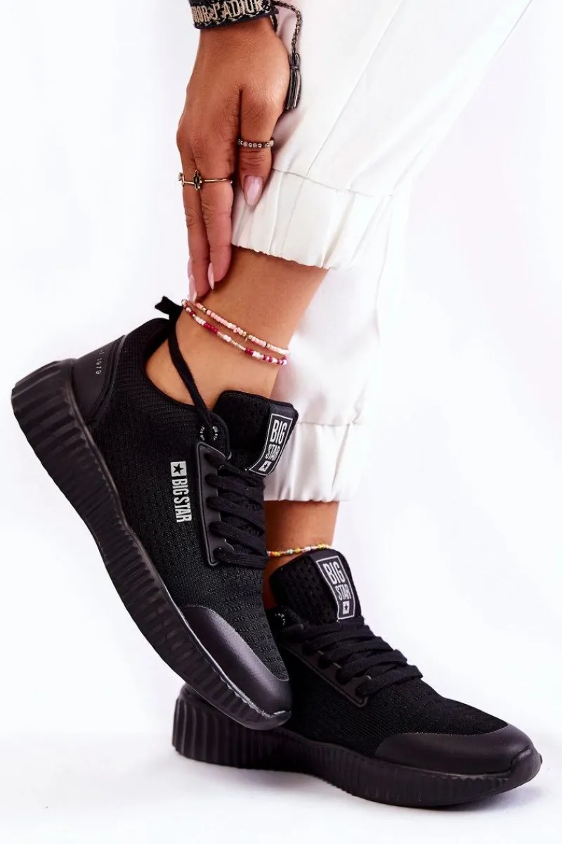 Hot Big Star Shoes Damskie Sneakersy Big Star KK274063 Czarne